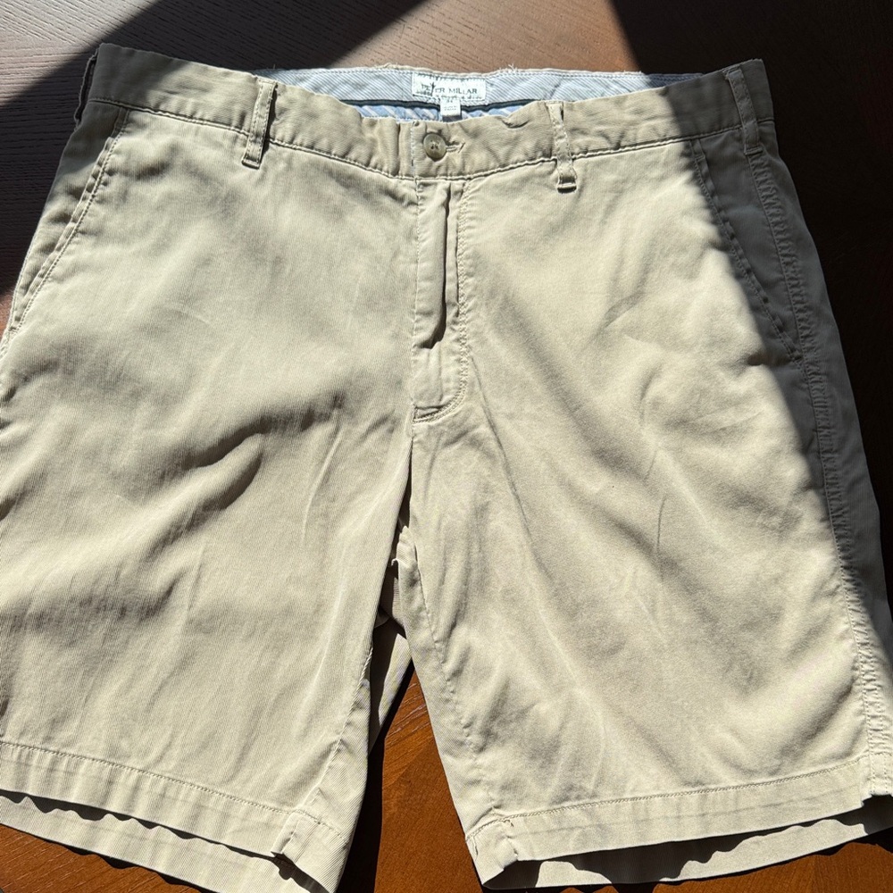 Peter Millar Classic Tan Flat Front Shorts